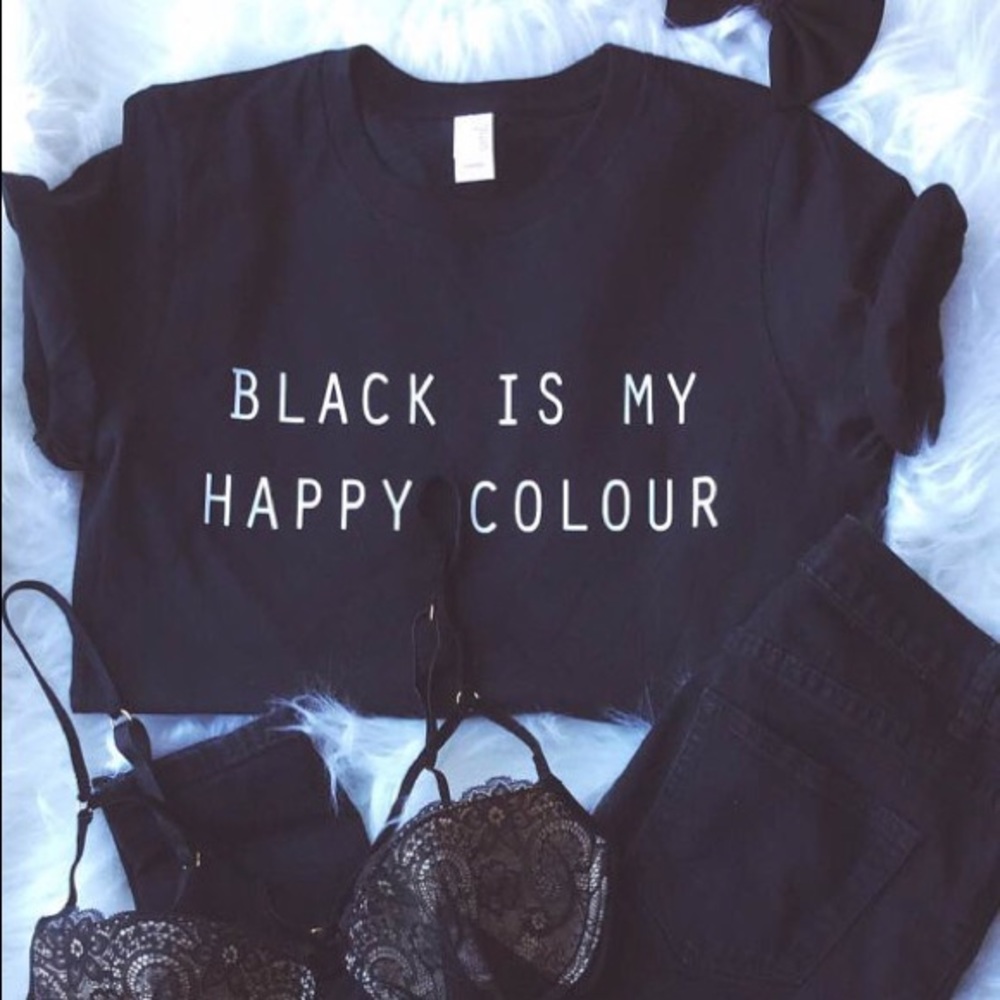 BLACK IS MY HAPPY COLOUR tumblr grunge t-shirt